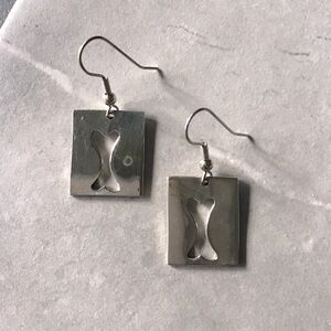 Sterling Silver Bone Cutout Earrings
